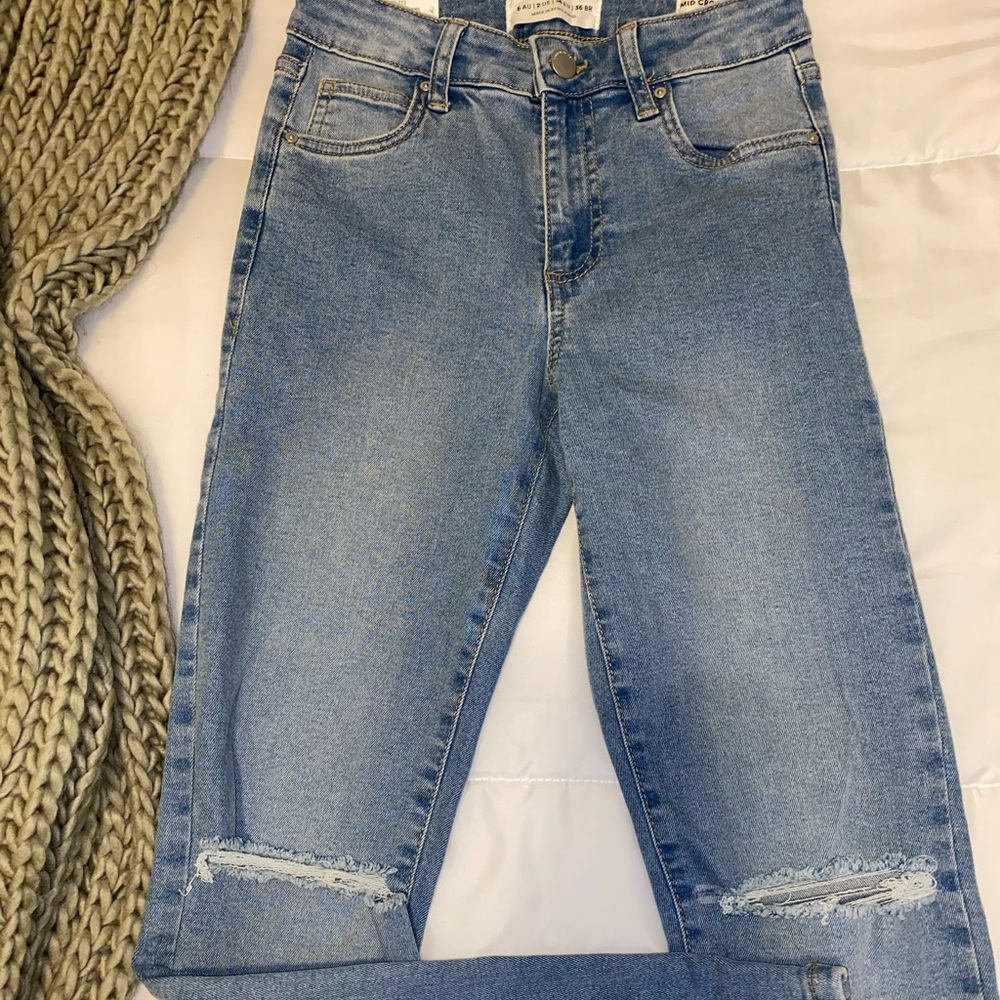 Cotton on mid rise cropped skinny jeans